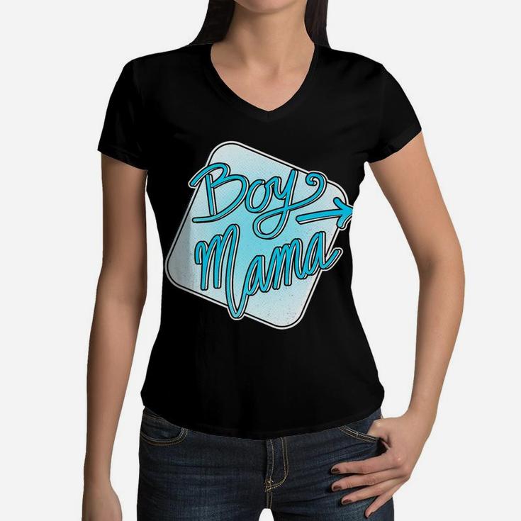 Cute Boy Mama Great Quote Gift For Mom Of Boys Women V-Neck T-Shirt