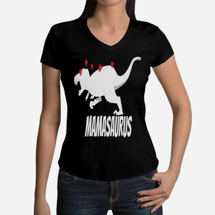 Dinosaur Mama Saurus, birthday gifts for mom, mother's day gifts, mom gifts Women V-Neck T-Shirt