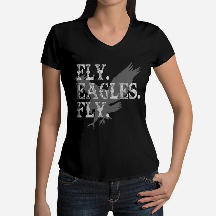 Flying Eagles Shirt Says Fly Eagles Fly-great Gift Vintage T-shirt Women V-Neck T-Shirt