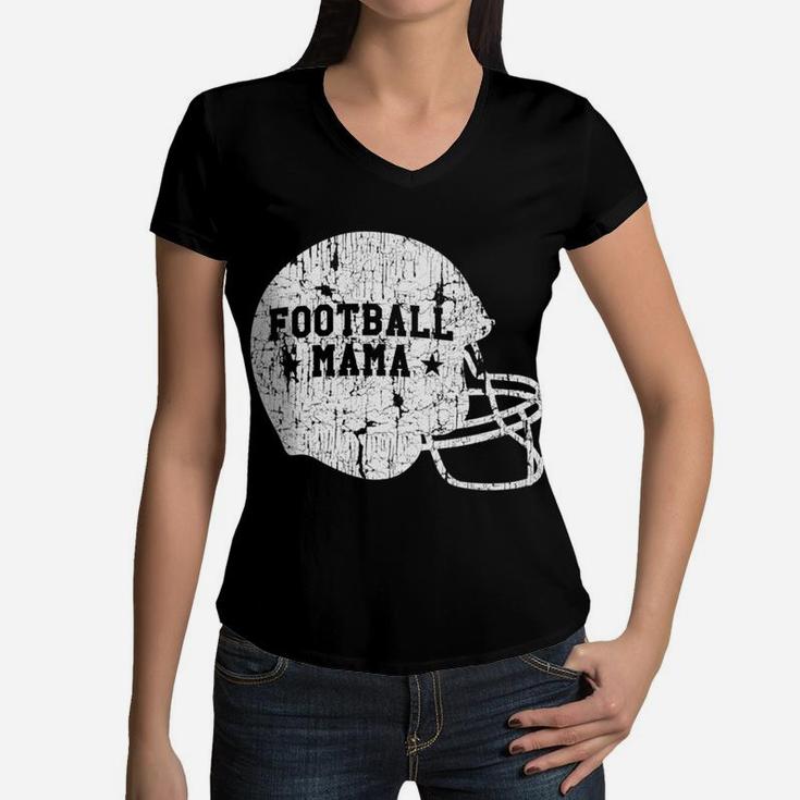Football Mama Helmet Mom Gif Women V-Neck T-Shirt