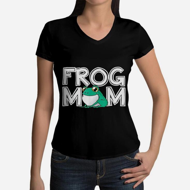 Frog Mom Mommy Mother Day Gift Frog Women V-Neck T-Shirt