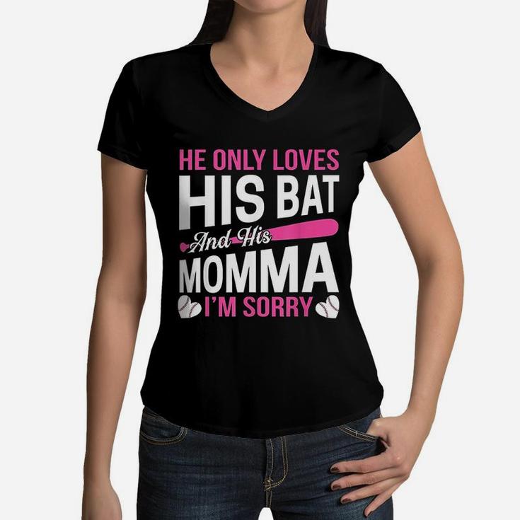 Funny Mom Baseball Quote Mothers Day Gift For Women Women V-Neck T-Shirt