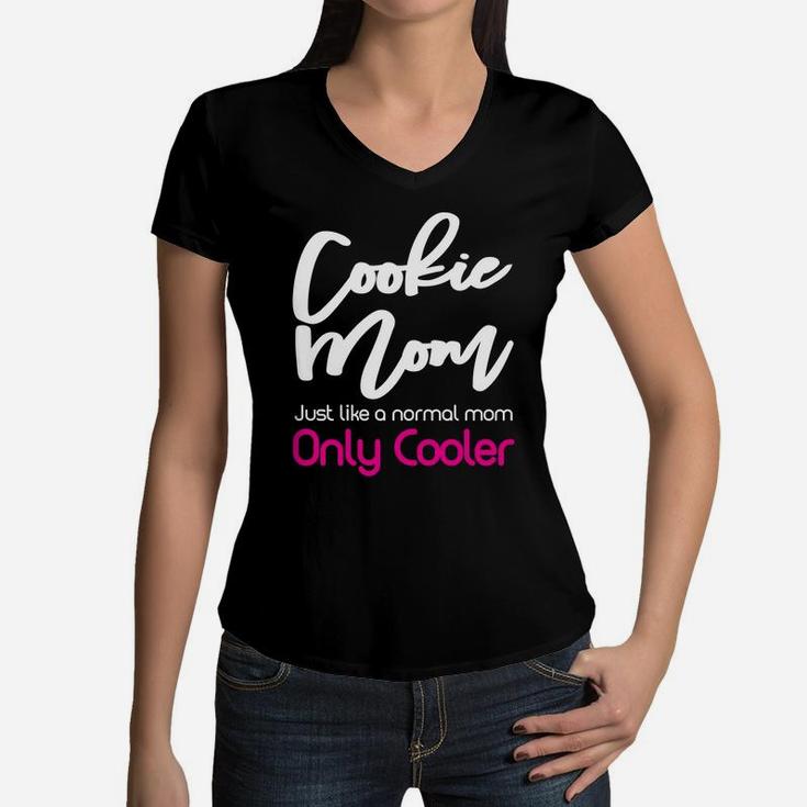 Funny Scouting Cookie Mom Funny Scout Mom Women V-Neck T-Shirt