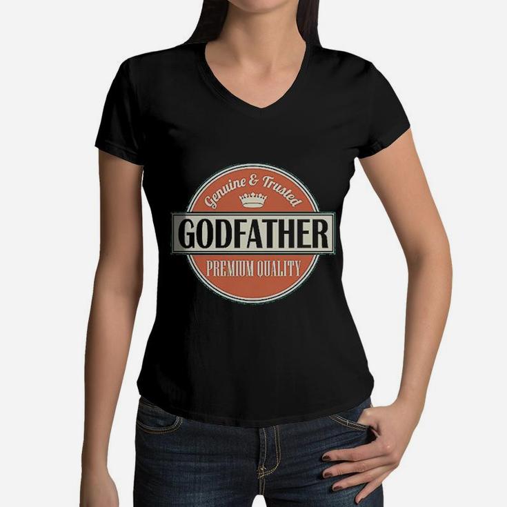 Godfather Fathers Day Vintage Women V-Neck T-Shirt