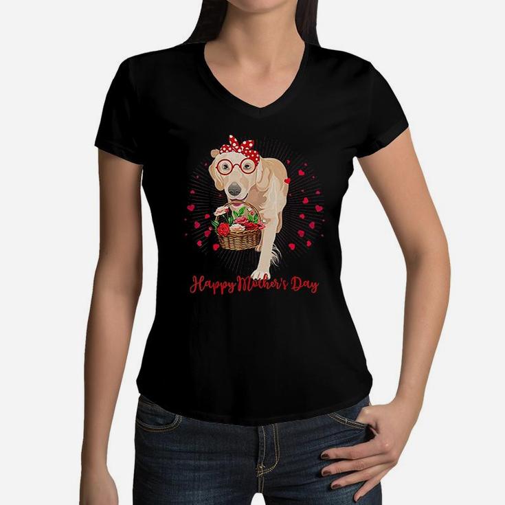 Golden Retriever Golden Retriever Dog Mothers Women V-Neck T-Shirt