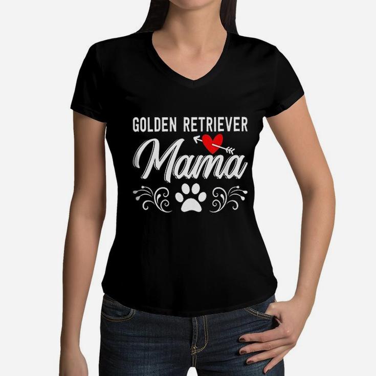 Golden Retriever Lover Gifts Golden Retriever Mom Women V-Neck T-Shirt