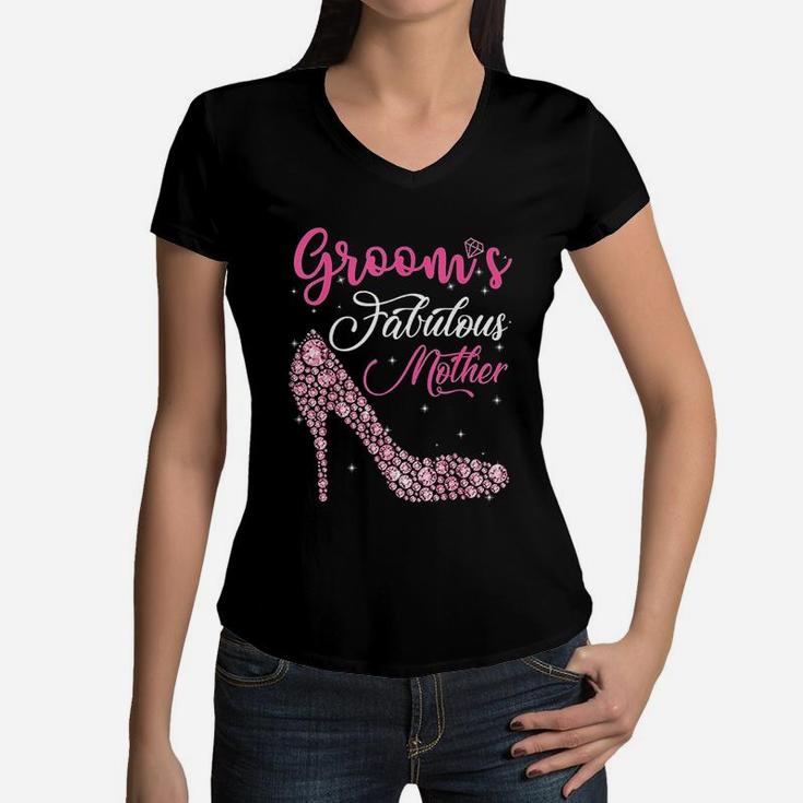 Grooms Fabulous Mother Women V-Neck T-Shirt