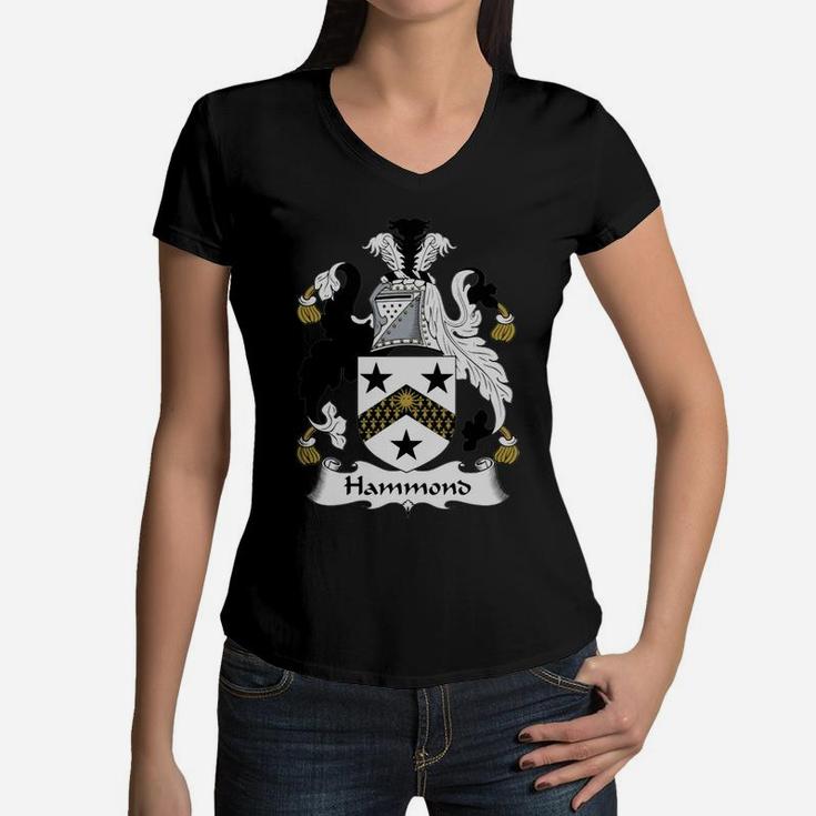 Hammond Family Crest / Coat Of Arms British Family Crests Women V-Neck T-Shirt