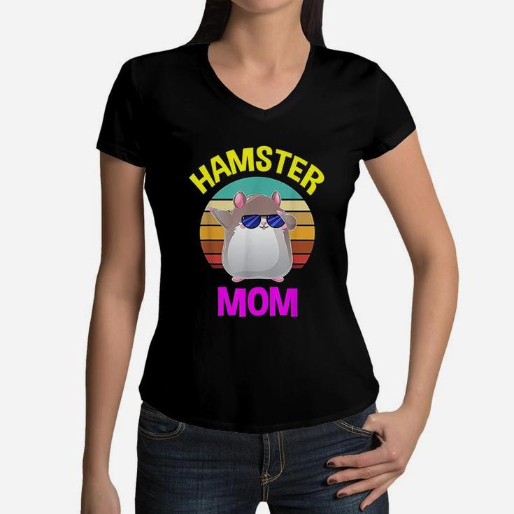 Hamster Mom Costume Lovers Gifts Women Kids Women V-Neck T-Shirt