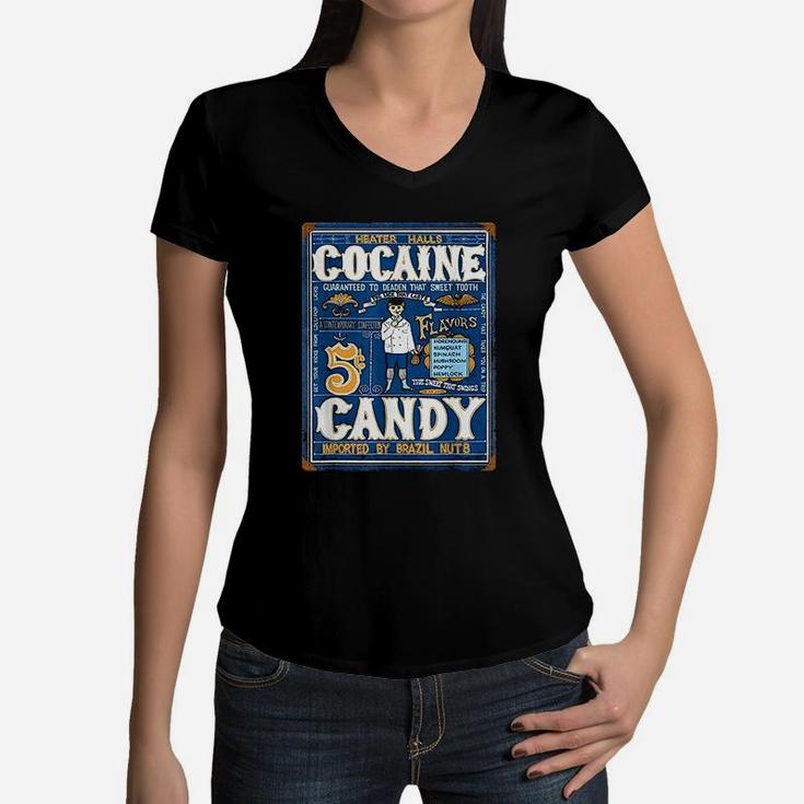 Heater Halls Candy Vintage Women V-Neck T-Shirt