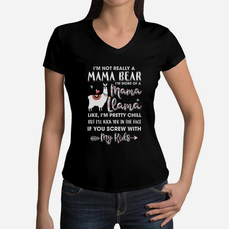 I Am Not Really A Mama Bear I Am More Of A Mama Llama Women V-Neck T-Shirt