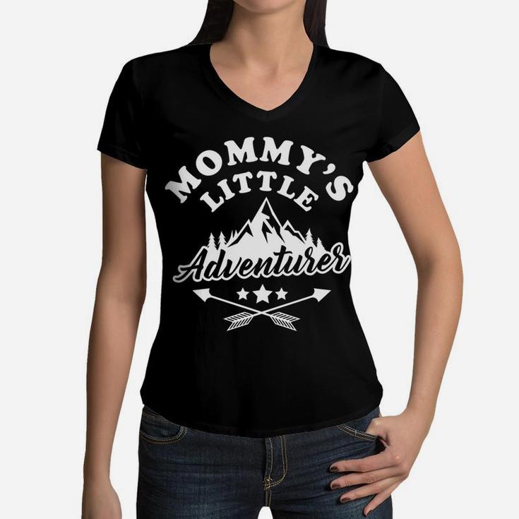 Kids Adventure Boys Girls Mommys Little Adventurer  Women V-Neck T-Shirt