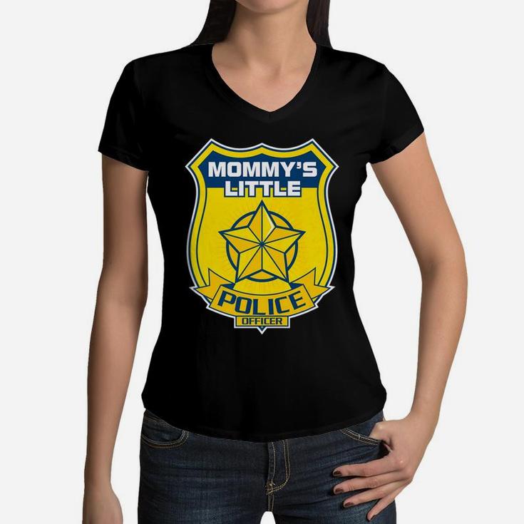 Kids Police Boys Girls Mommys Little Police Officer Women V-Neck T-Shirt
