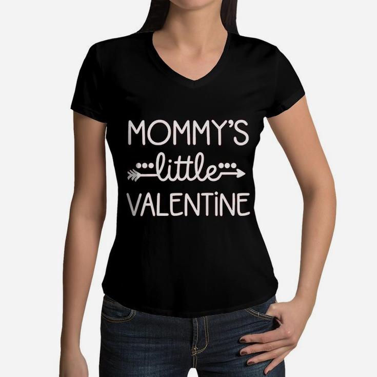 Kids Valentines Day Gift For Little Boys Mommys Little Valentine Women V-Neck T-Shirt