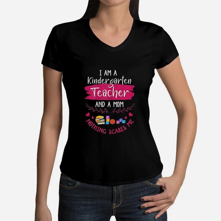 Kindergarten Teacher Mom Women V-Neck T-Shirt