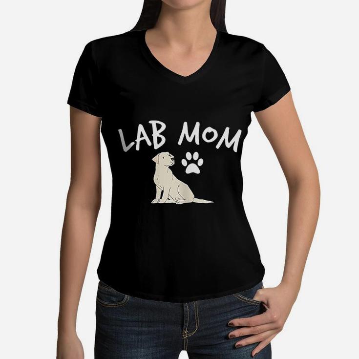 Labrador Retriever Lab Mom Dog Puppy Pet Lover Gift Women V-Neck T-Shirt