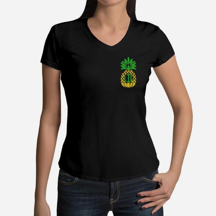 Little For Sorority Family Sisters Pineapple Women V-Neck T-Shirt