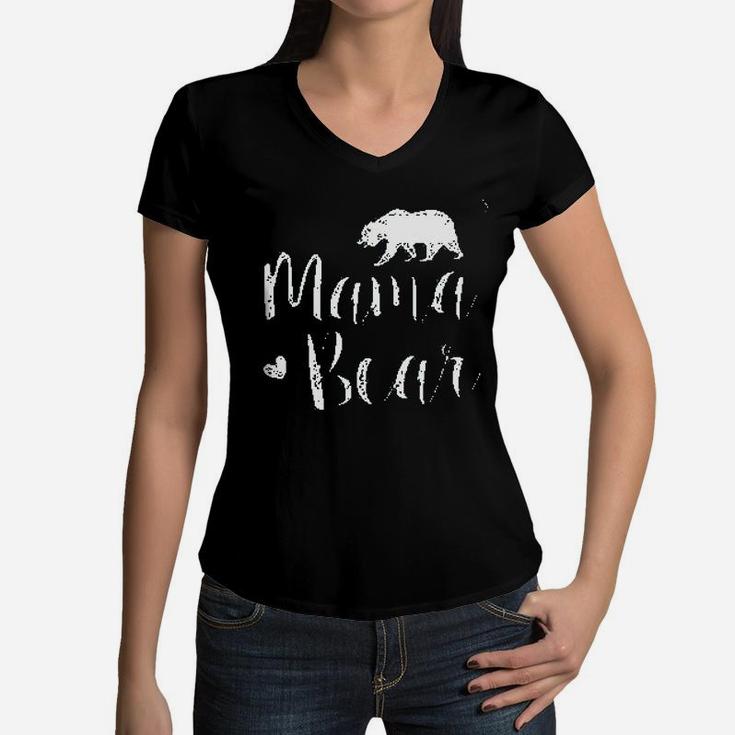 Mama Bear Cute Art Women V-Neck T-Shirt
