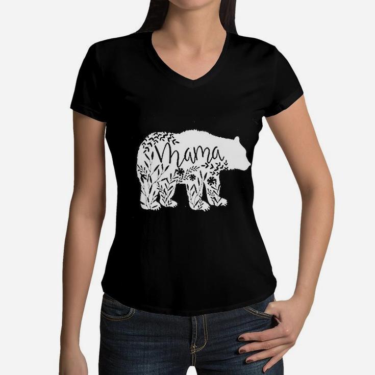 Mama Bear Mama For Women Mom  Momma Women V-Neck T-Shirt