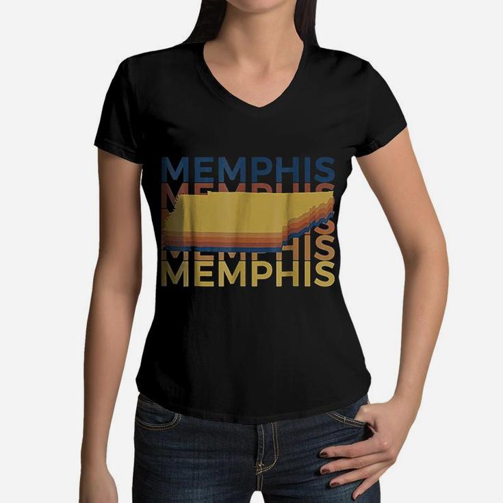 Memphis Tennessee Vintage Women V-Neck T-Shirt