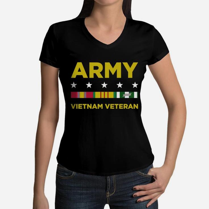 Men's Vietnam Veteran Shirt - Army Women V-Neck T-Shirt