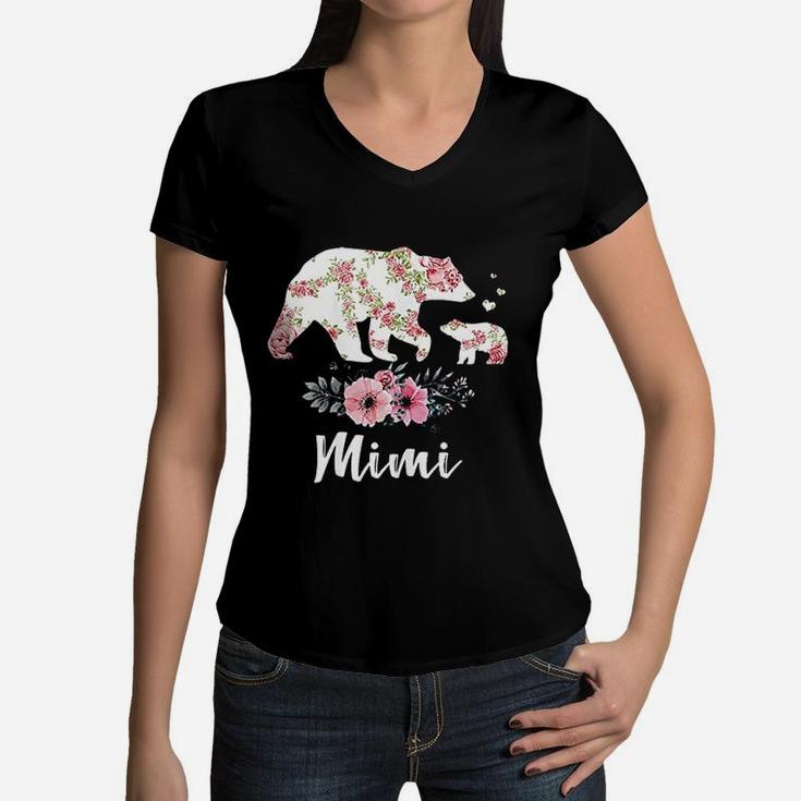 Mimi Bear Mothers Day Women V-Neck T-Shirt