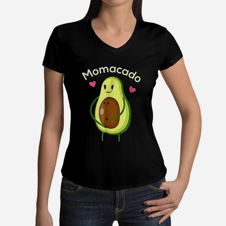 Momacado Avocado Mom Mother Baby Women V-Neck T-Shirt