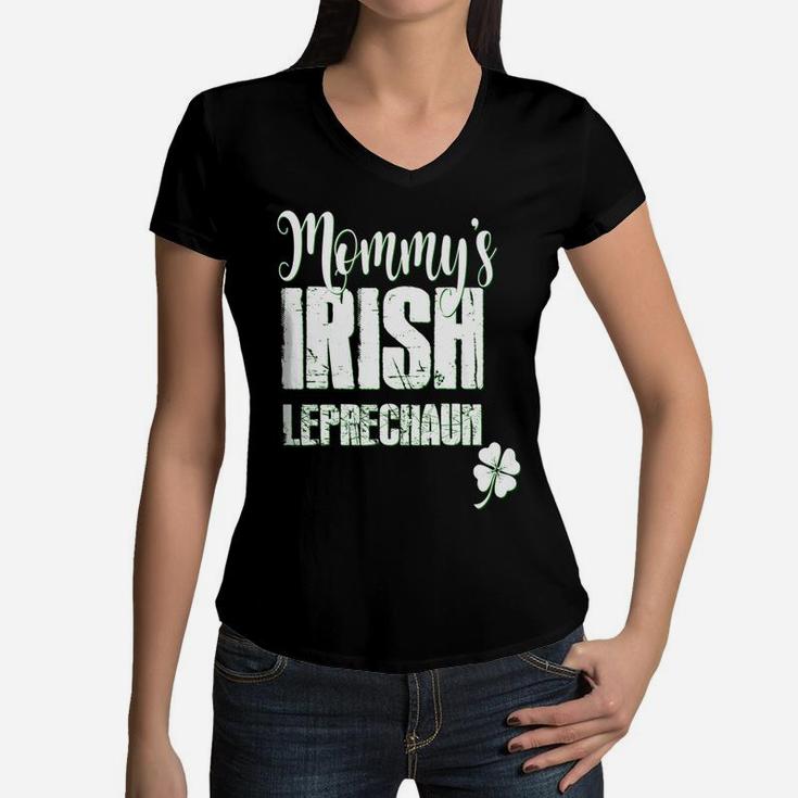 Mommys Irish Leprechaun Kids St Patrick Paddy Women V-Neck T-Shirt