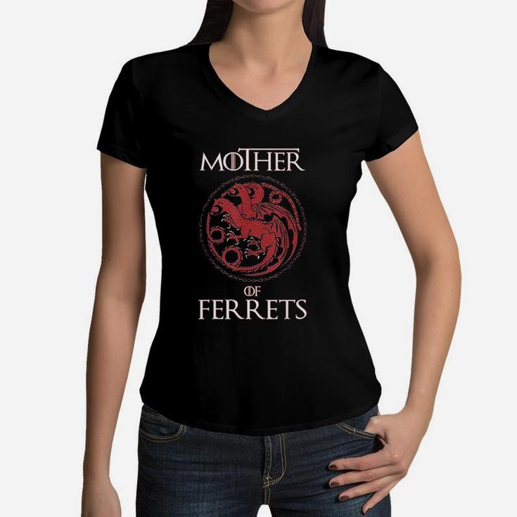 Mother Of Ferrets Women V-Neck T-Shirt