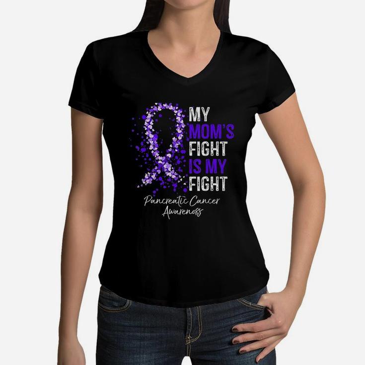 My Mom Fight Is My Fight Women V-Neck T-Shirt