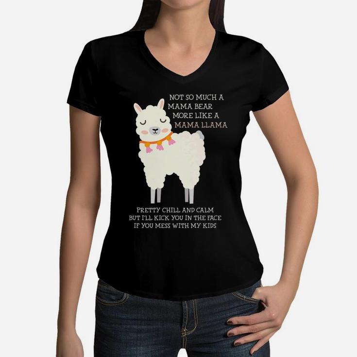 Not So Much A Mama Bear More Like Mama Llama Women V-Neck T-Shirt