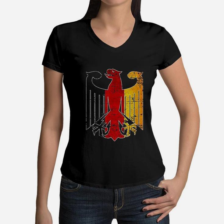 Oktoberfest Vintage German Eagle Flag Classic Women V-Neck T-Shirt