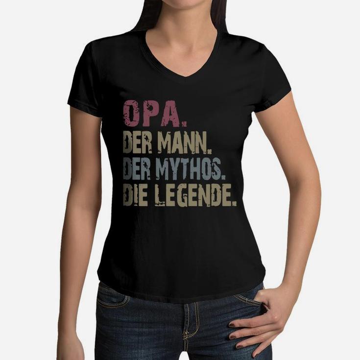 Opa Der Mann Der Mythos Die Legende Vintage Shirt Women V-Neck T-Shirt