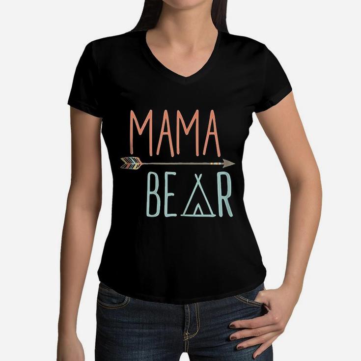 pee Mama Bear Women V-Neck T-Shirt