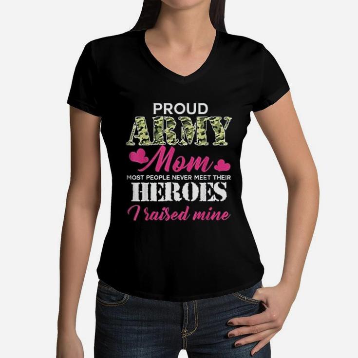 Proud Army Mom Hero Army Women V-Neck T-Shirt