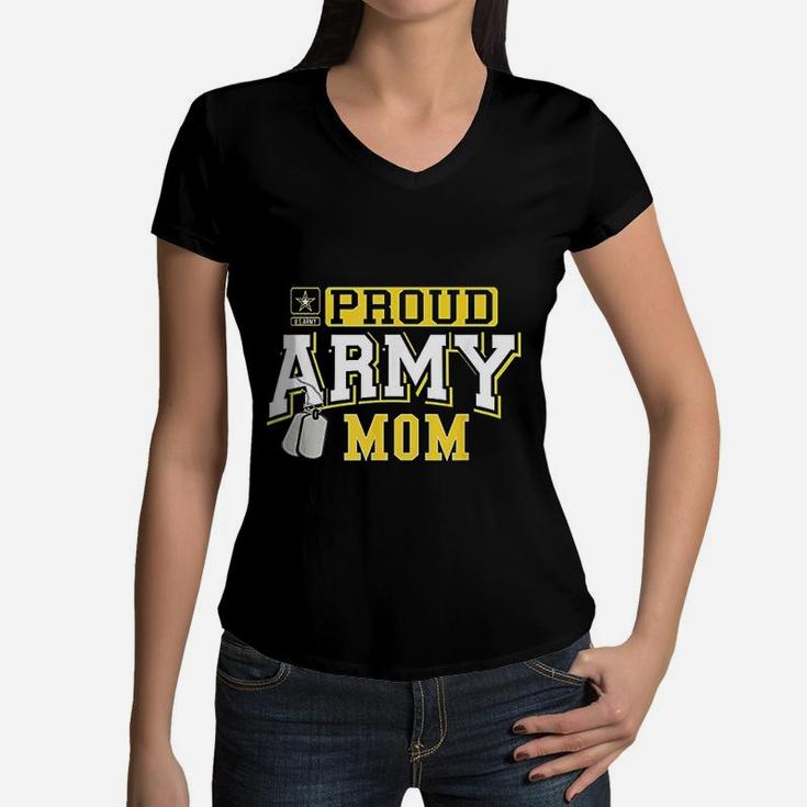 Proud Army Mom Military Women V-Neck T-Shirt