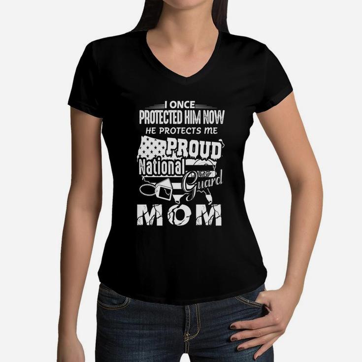Proud National Guard Mom Shirt Women V-Neck T-Shirt