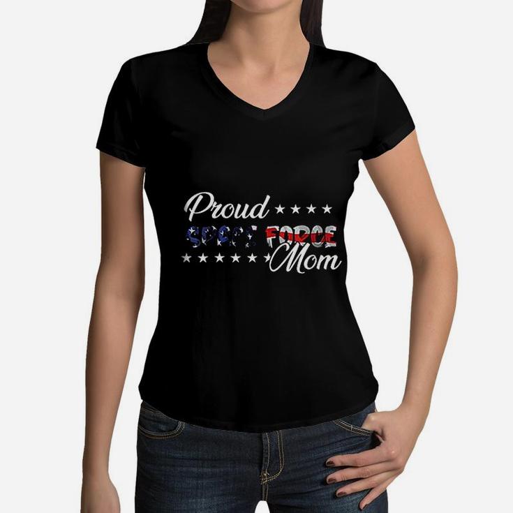 Proud Space Force Mom Women V-Neck T-Shirt