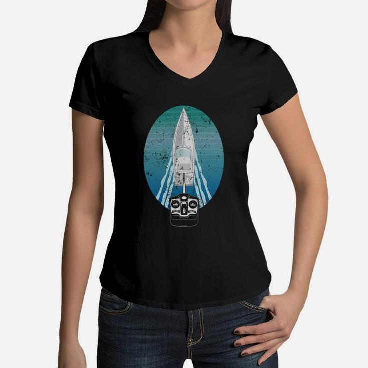 Radio Controlled Motor Boat Rc Remote Control Toy Shirt - Vintage Sport T-shirt Women V-Neck T-Shirt
