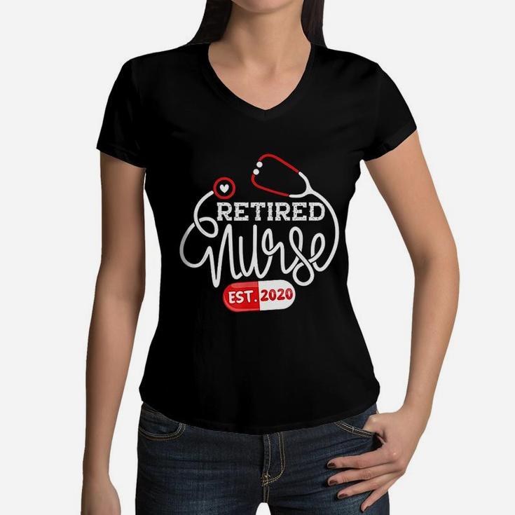 Retired Nurse Mom Women V-Neck T-Shirt