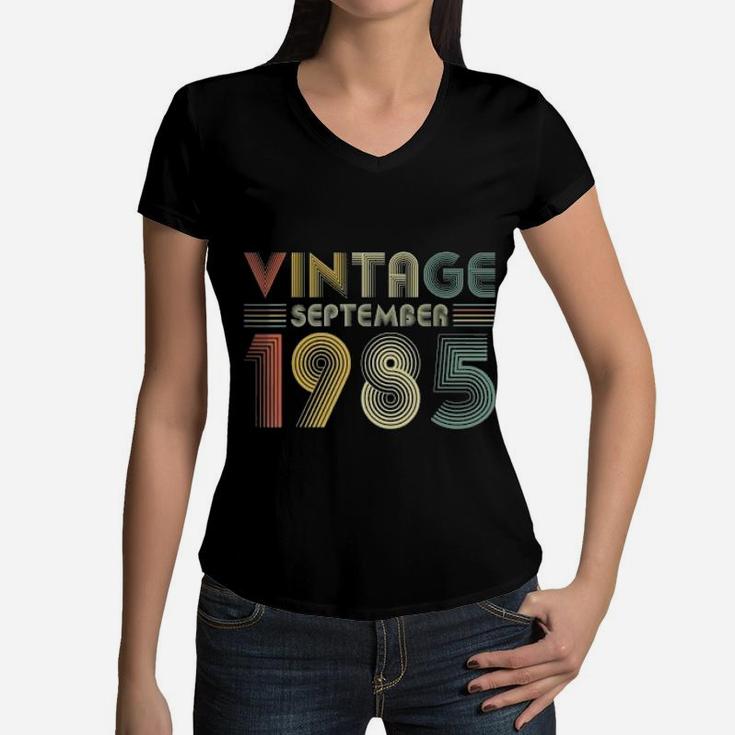 Retro Vintage September 1985 Women V-Neck T-Shirt
