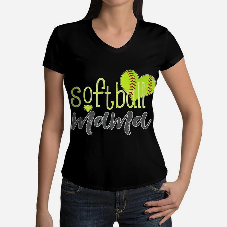 Softball Mama Softball Mama Women V-Neck T-Shirt