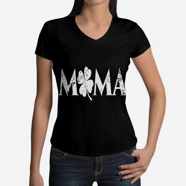 St Patricks Day Mother Mom Mama Mommy Women V-Neck T-Shirt
