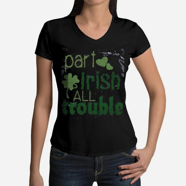 St Patricks Day Vintage Baseball Women V-Neck T-Shirt