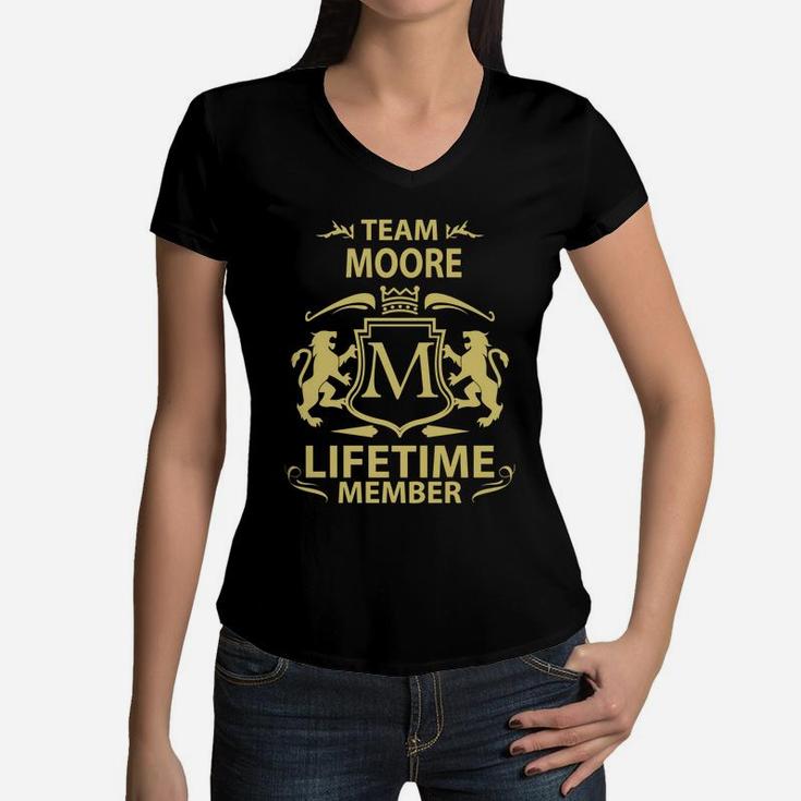 Team Moore Lifetime Member Family Shirt Women V-Neck T-Shirt