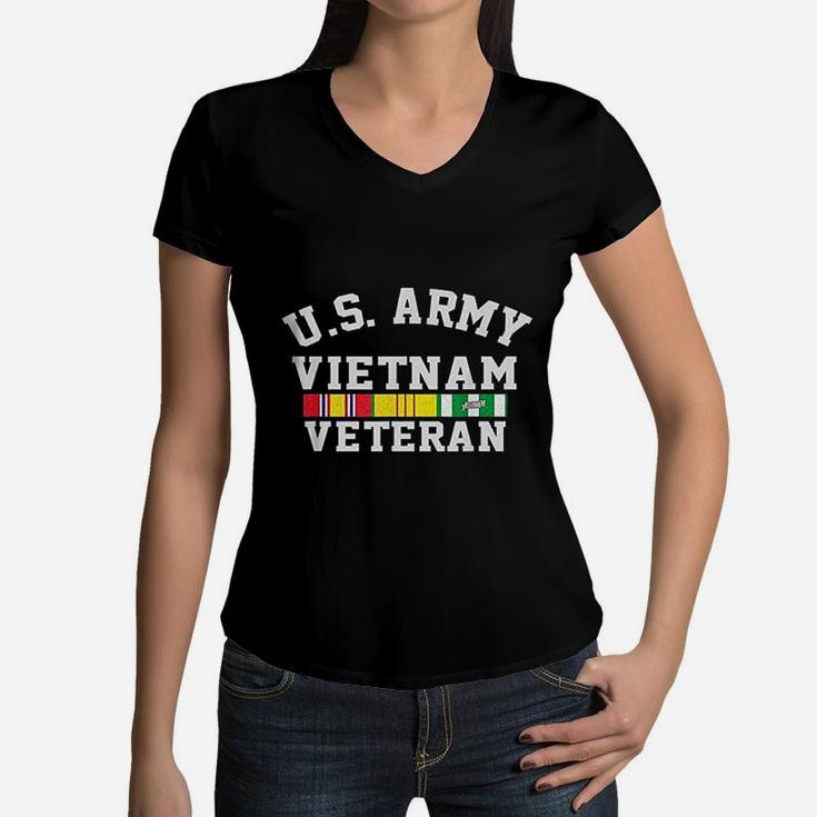 Us Army Vietnam Veteran Veterans Day Gift Women V-Neck T-Shirt