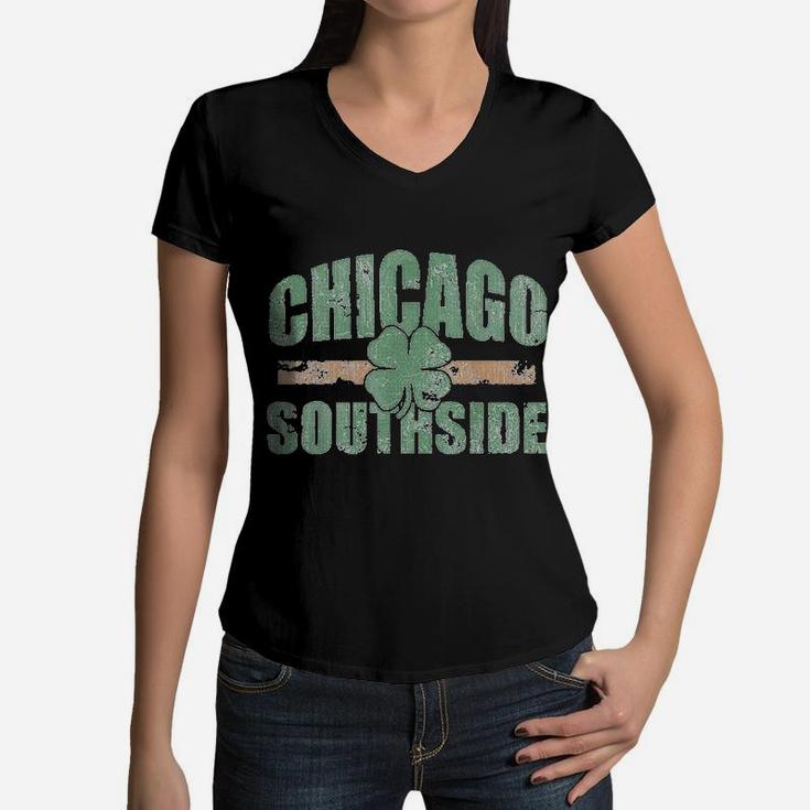 Vintage Chicago Southside Irish Women V-Neck T-Shirt