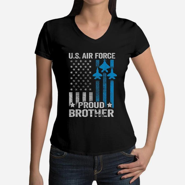 Vintage Proud Brother Us Air Force Women V-Neck T-Shirt