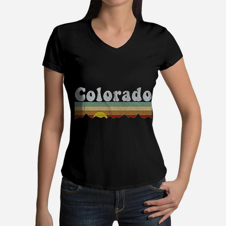 Vintage Retro 70s Colorado Women V-Neck T-Shirt