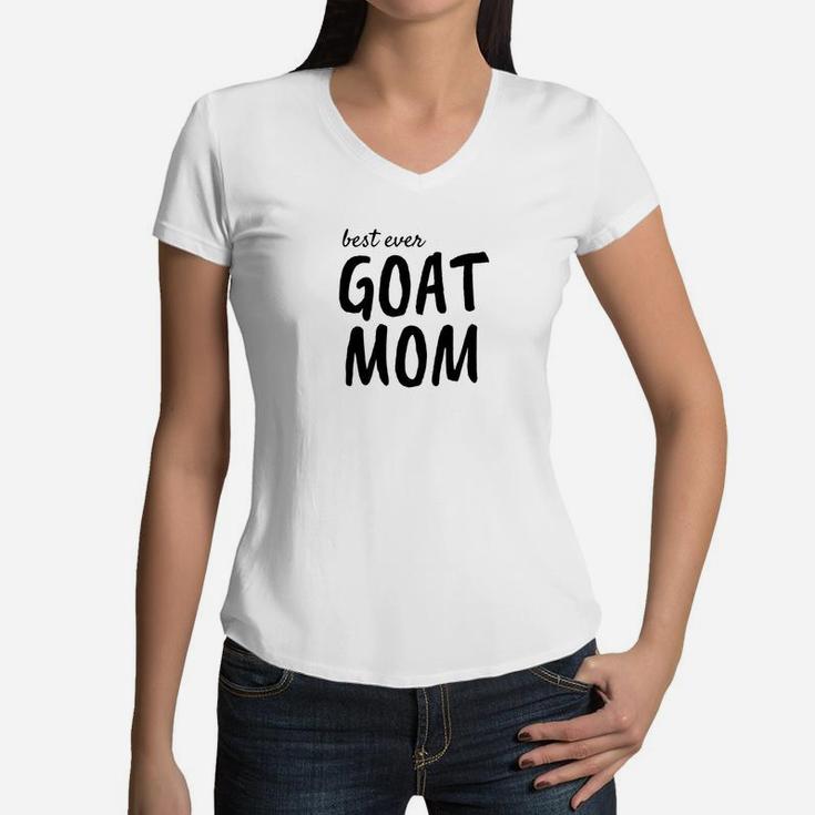Backyard Goa For Women Best Ever Goat Mom Women V-Neck T-Shirt